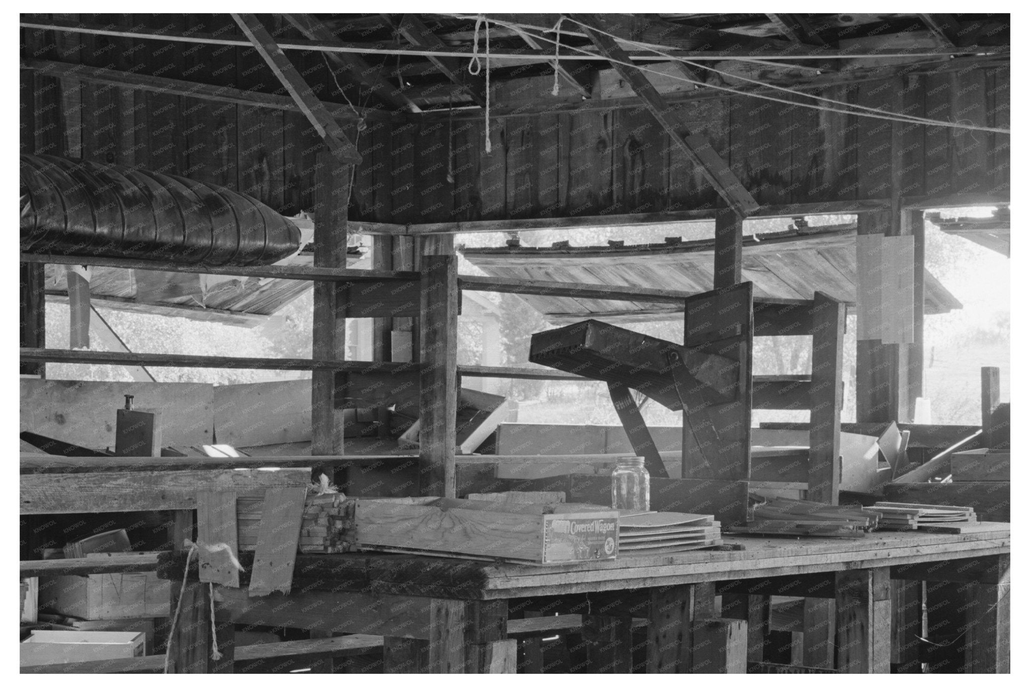 Packing Shed of Fruit Farmer Placer County California 1940 - Available at KNOWOL