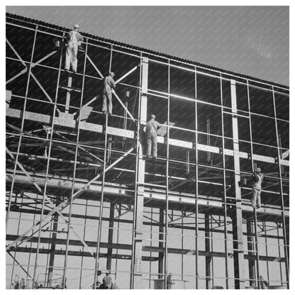 Painters on 70 - Foot Scaffold at Magnesium Plant Circa 1945 - Available at KNOWOL