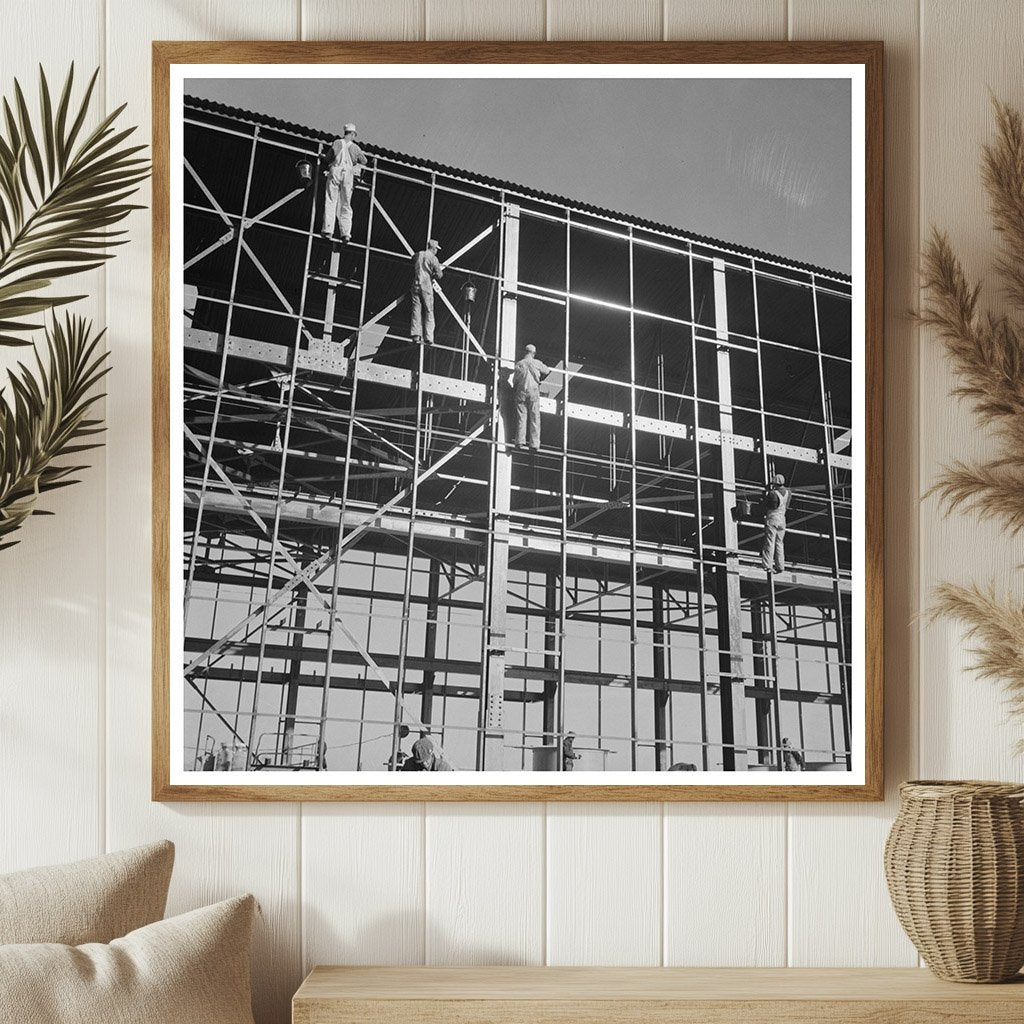 Painters on 70 - Foot Scaffold at Magnesium Plant Circa 1945 - Available at KNOWOL