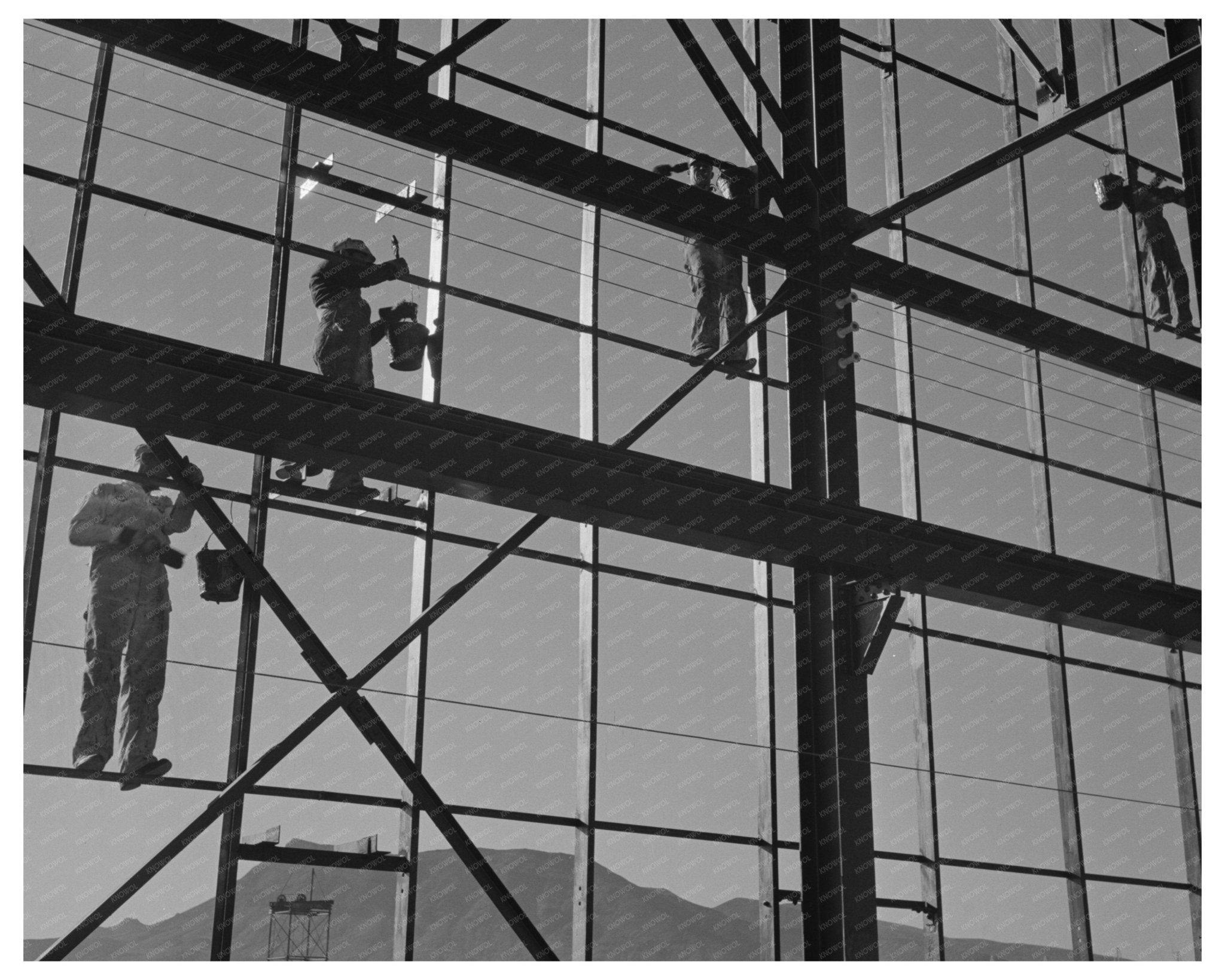 Painters Working at Basic Magnesium Plant Nevada 1943 - Available at KNOWOL