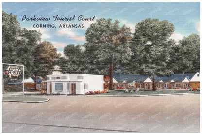 Parkview Tourist Court Postcard Corning Arkansas 1930 - 1945 - Available at KNOWOL