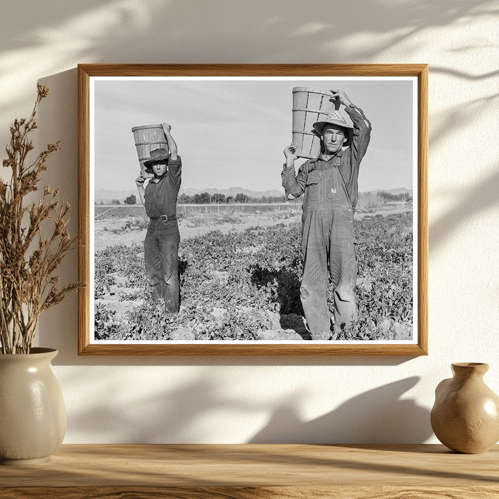 Pea Pickers Weighing In Calipatria California 1939 - Available at KNOWOL