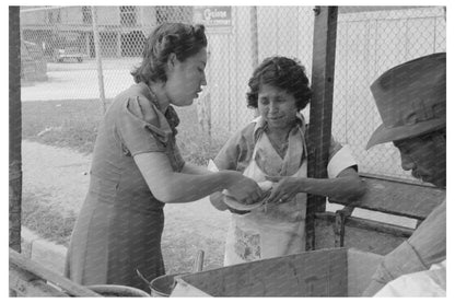 Pecan Sheller Buying Fried Beans in San Antonio 1939 - Available at KNOWOL