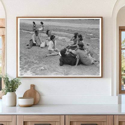 Pecan Shelling Workers on Lunch Break San Antonio 1939 - Available at KNOWOL