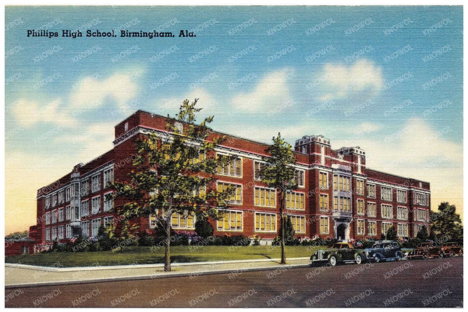 Phillips High School Vintage Postcard Birmingham 1930 - 1945 - Available at KNOWOL