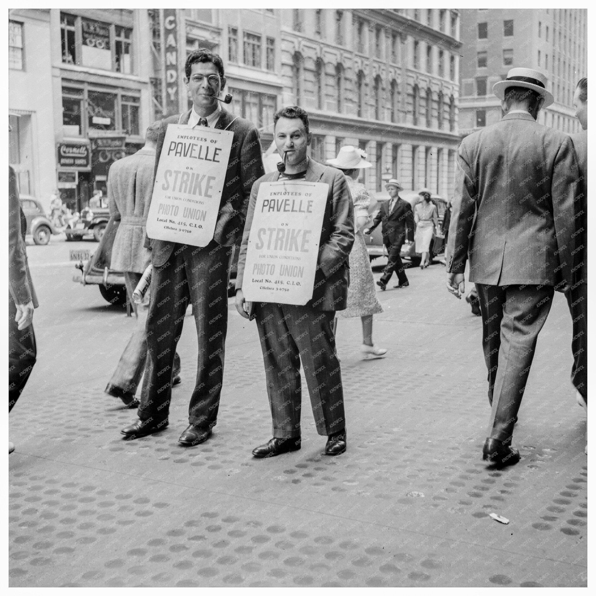 Picketing on 42nd Street New York City July 1939 - Available at KNOWOL