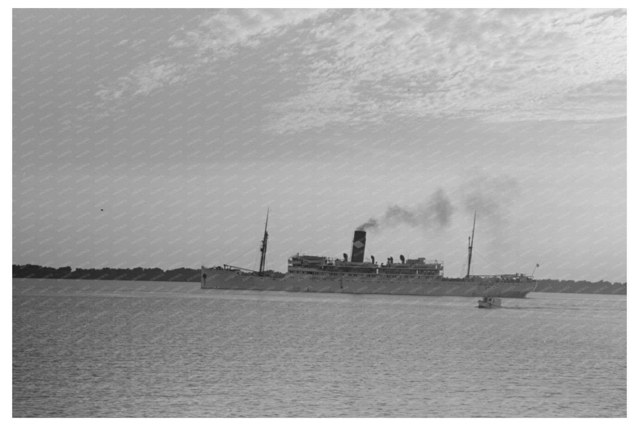 Pilot Disembarking from Boat in Pilottown Louisiana 1938 - Available at KNOWOL