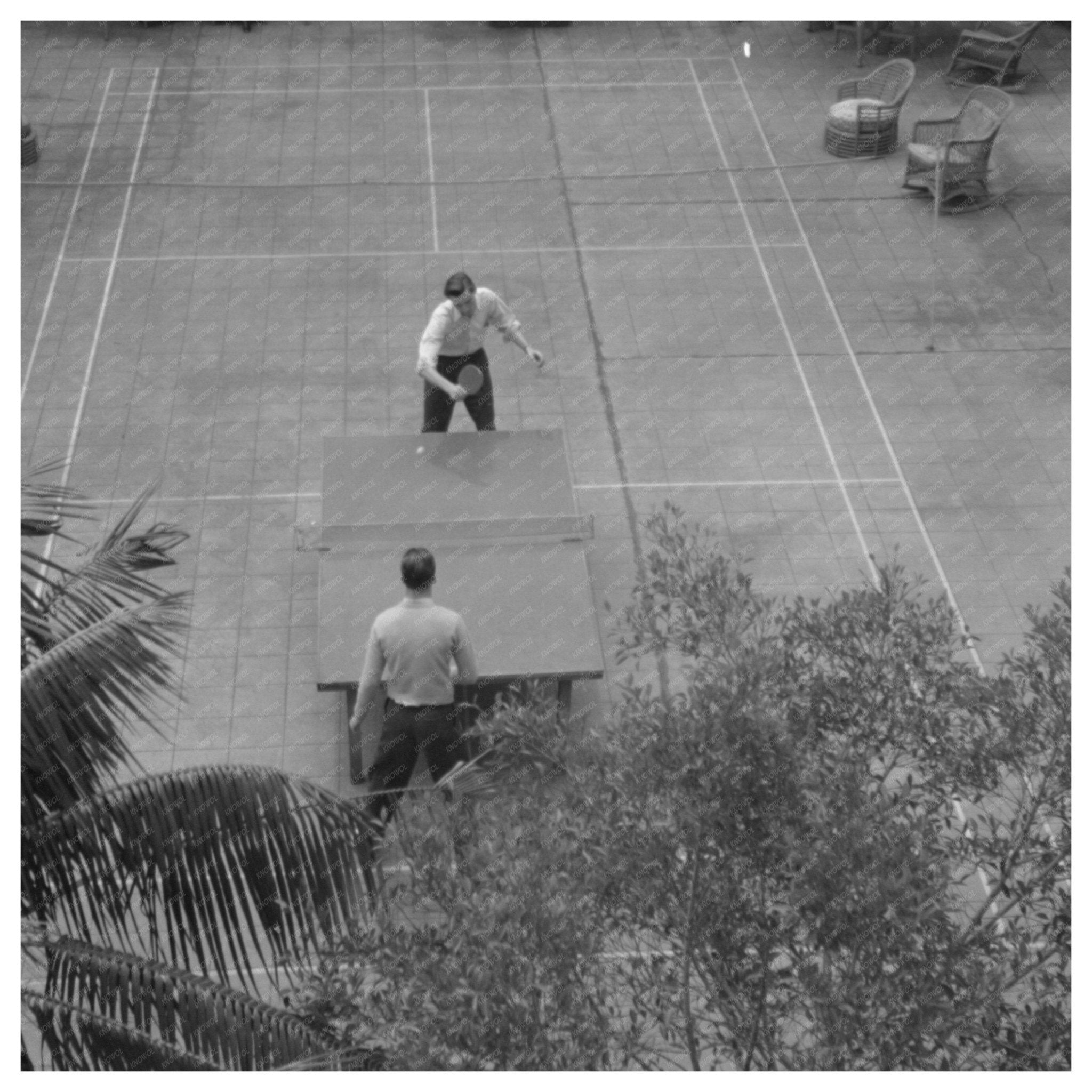 Ping Pong Game at Hotel U.S. Grant San Diego 1941 - Available at KNOWOL