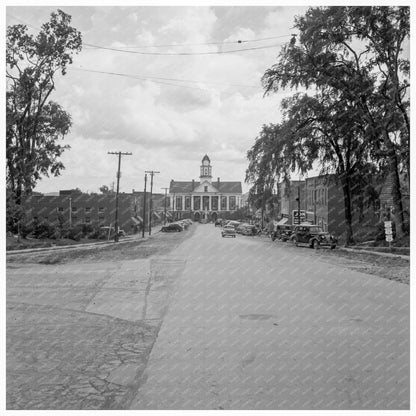 Pittsboro NC Courthouse with Confederate Monument 1939 - Available at KNOWOL