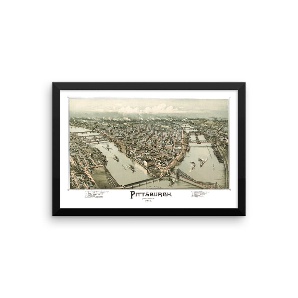 Pittsburgh, PA 1902 Framed Map - Available at KNOWOL