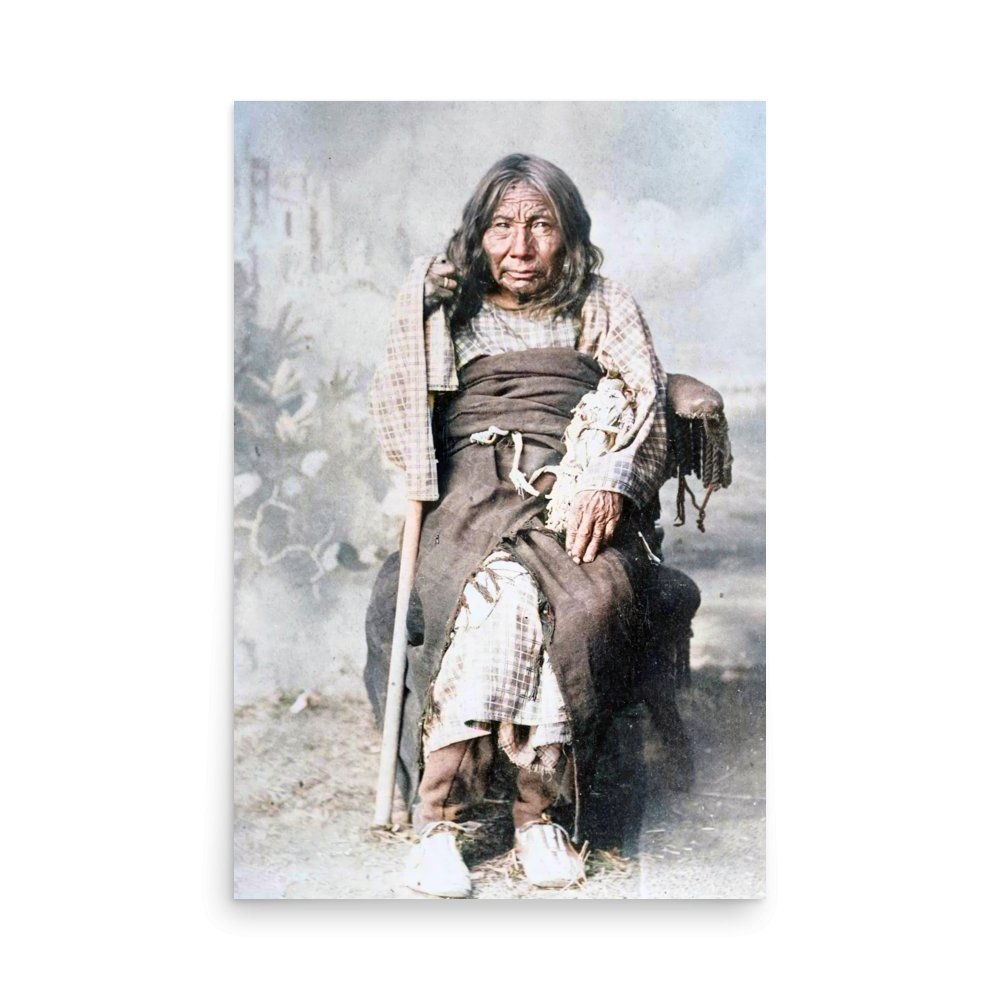 Poison, a Cheyenne woman nearing 100 years old, 1888 Portrait, High Resolution Download - Available at KNOWOL