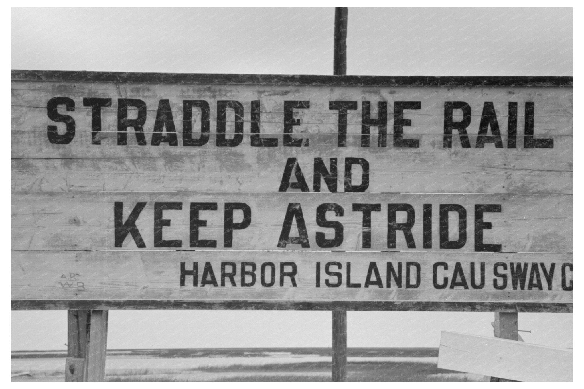 Port Aransas Causeway Sign Texas February 1939 - Available at KNOWOL