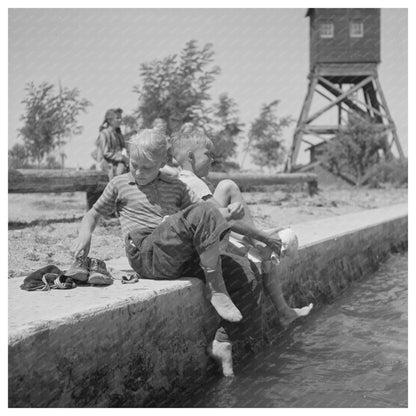 Post - Swim Dressing in Rupert Idaho July 1942 - Available at KNOWOL