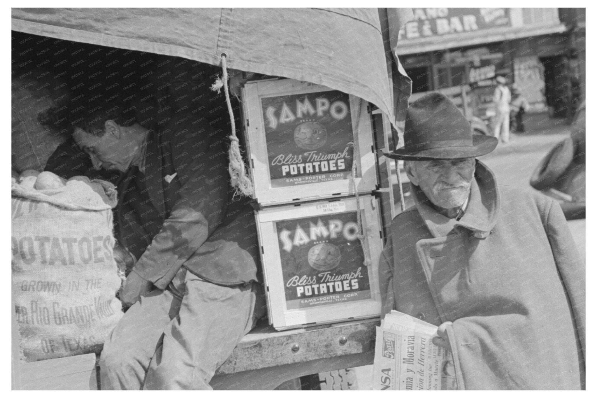 Potato Peddler and Newsboy in San Antonio 1939 - Available at KNOWOL