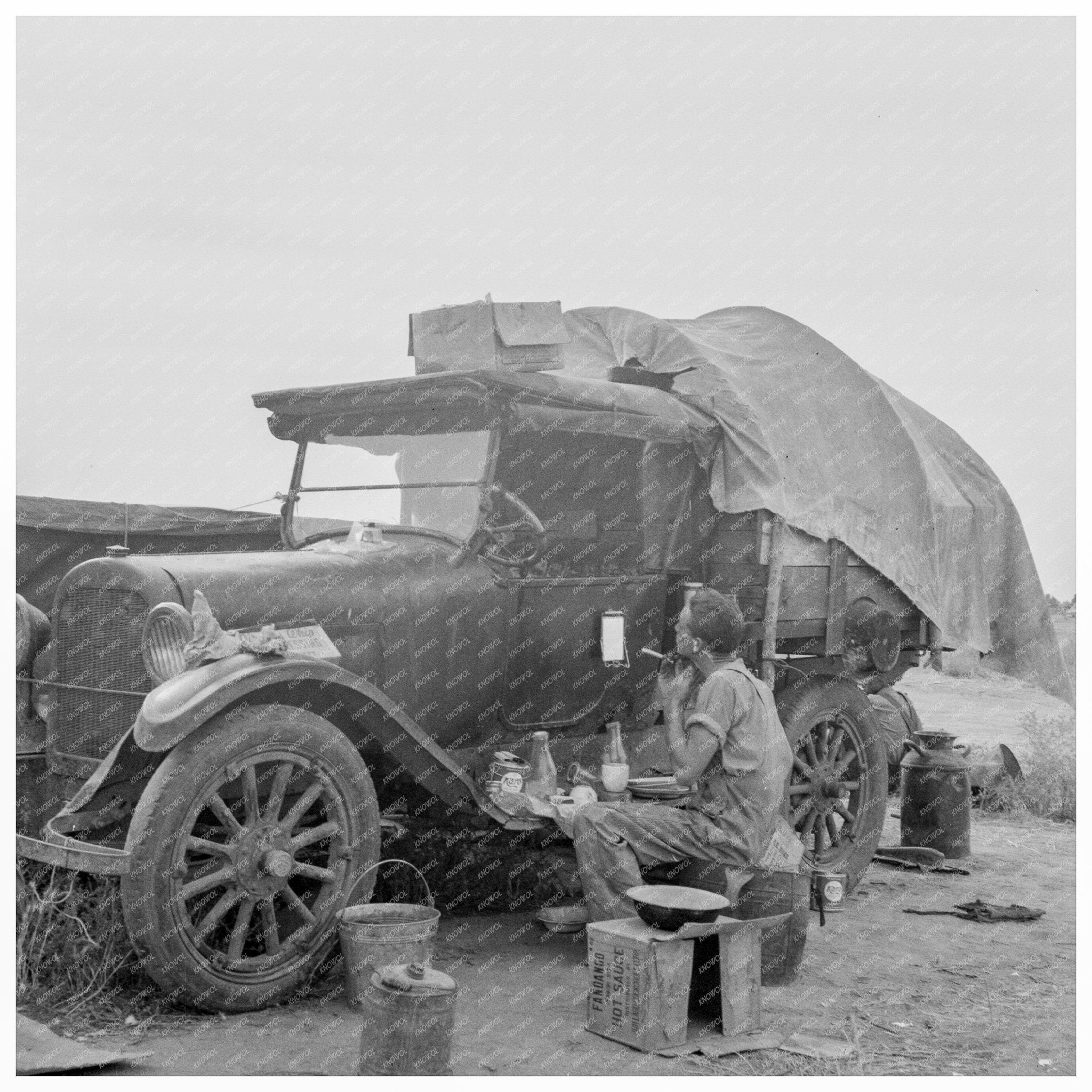 Potato Picker Camp May 1937 Kern County California - Available at KNOWOL