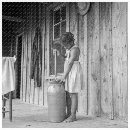 Pottery Butter Churn on Porch Randolph County NC 1939 - Available at KNOWOL