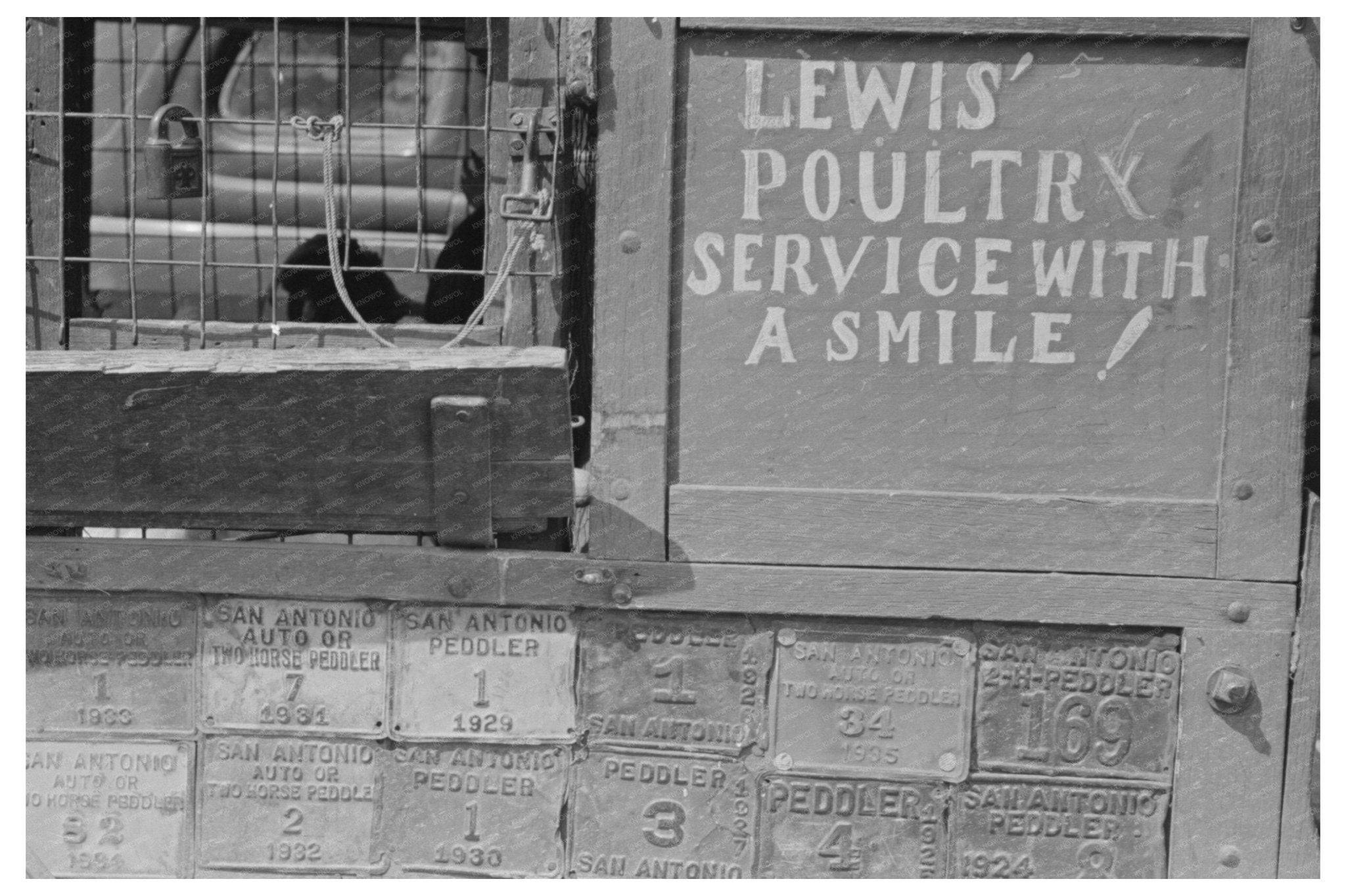 Poultry Truck in San Antonio Market 1939 - Available at KNOWOL