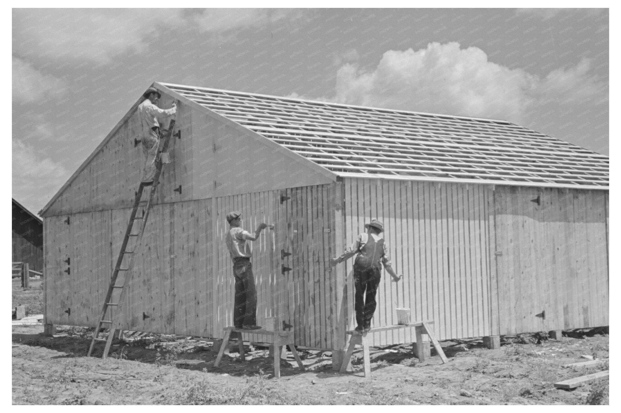 Prime Coating a New Barn Southeast Missouri May 1938 - Available at KNOWOL