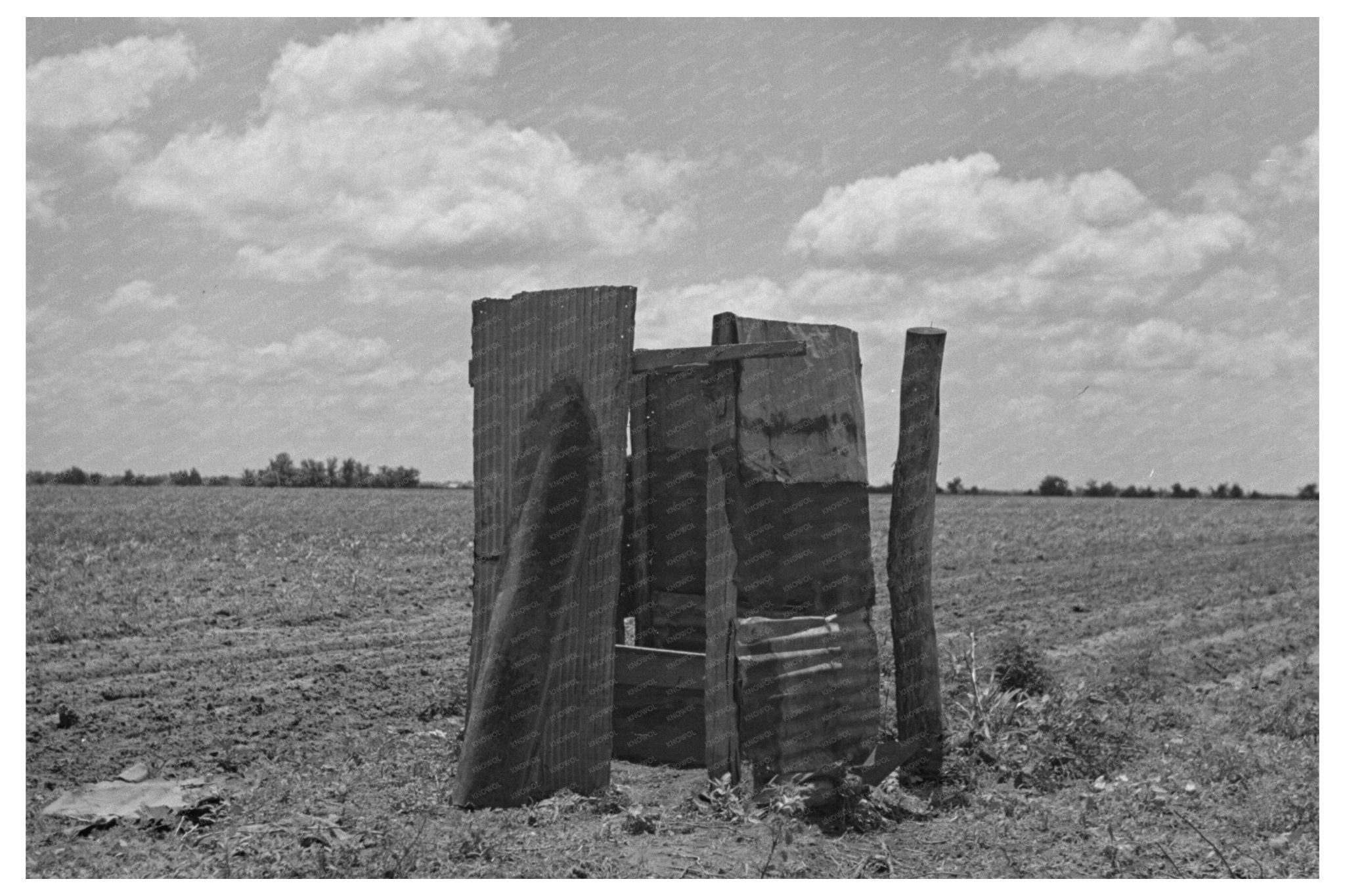 Privy on Sharecroppers Farm New Madrid County 1938 - Available at KNOWOL