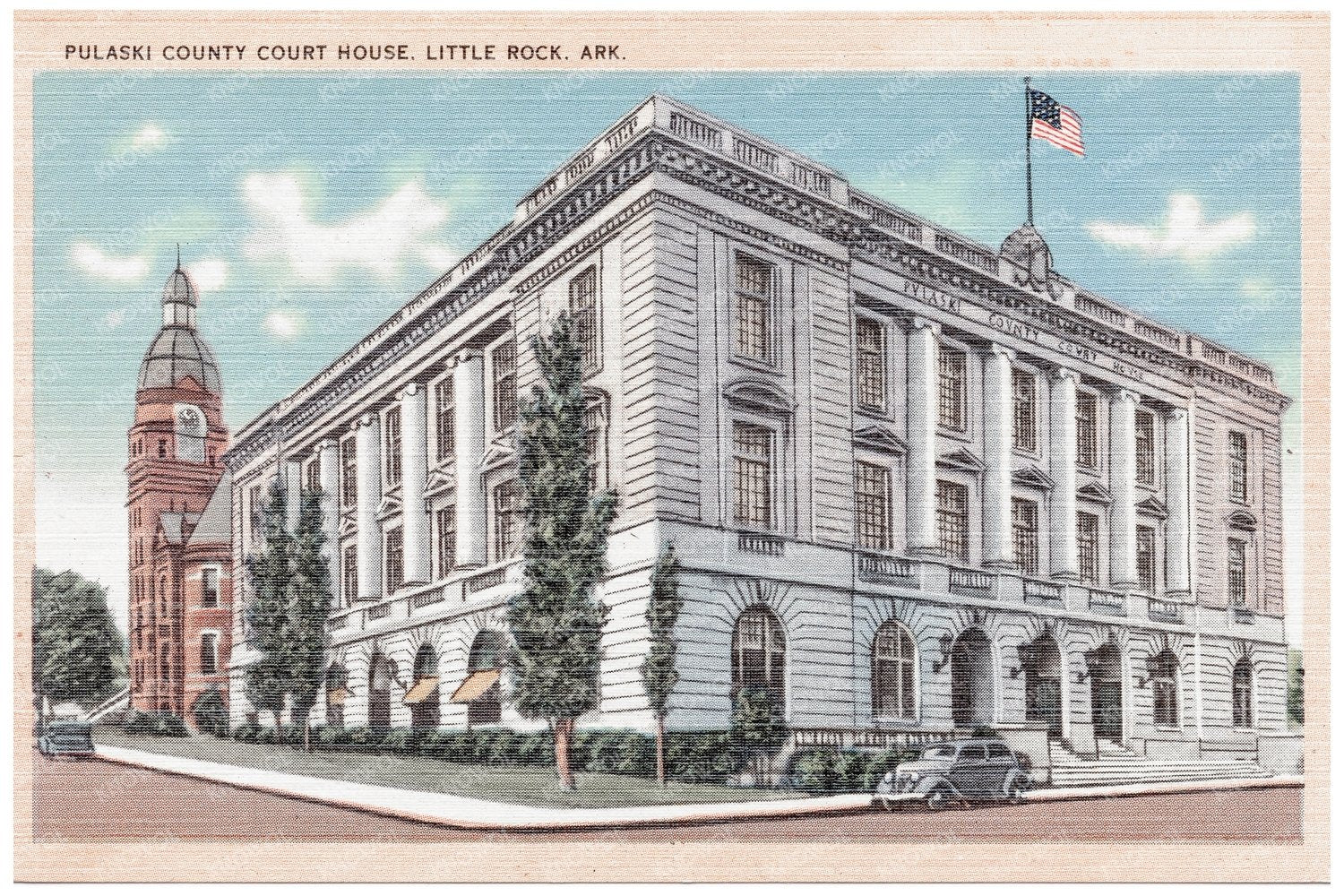 Pulaski County Courthouse Postcard Little Rock Arkansas 1930s - Available at KNOWOL