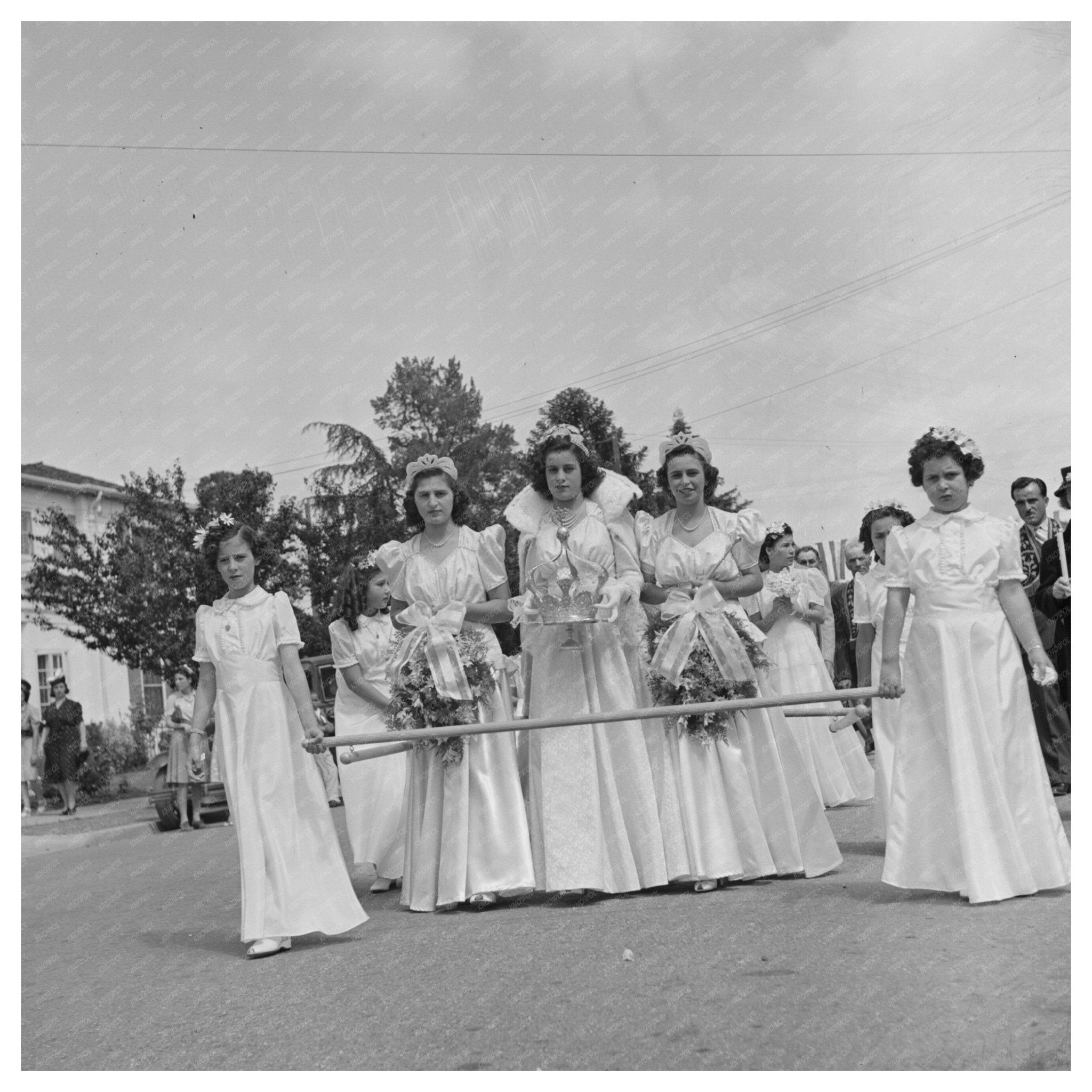 Queen and Court at Fiesta of the Holy Ghost 1942 - Available at KNOWOL