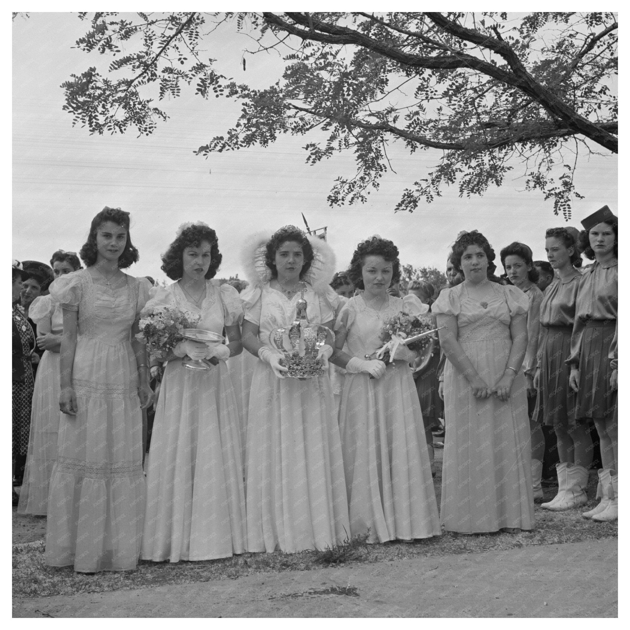 Queen and Maids at Festival of the Holy Ghost May 1942 - Available at KNOWOL