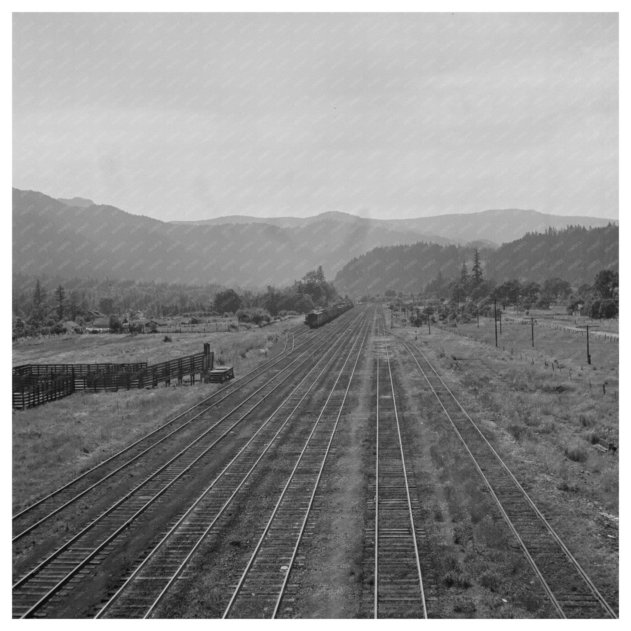 Railroad Tracks in Oakridge Oregon July 1942 - Available at KNOWOL