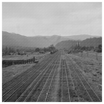 Railroad Tracks in Oakridge Oregon July 1942 - Available at KNOWOL