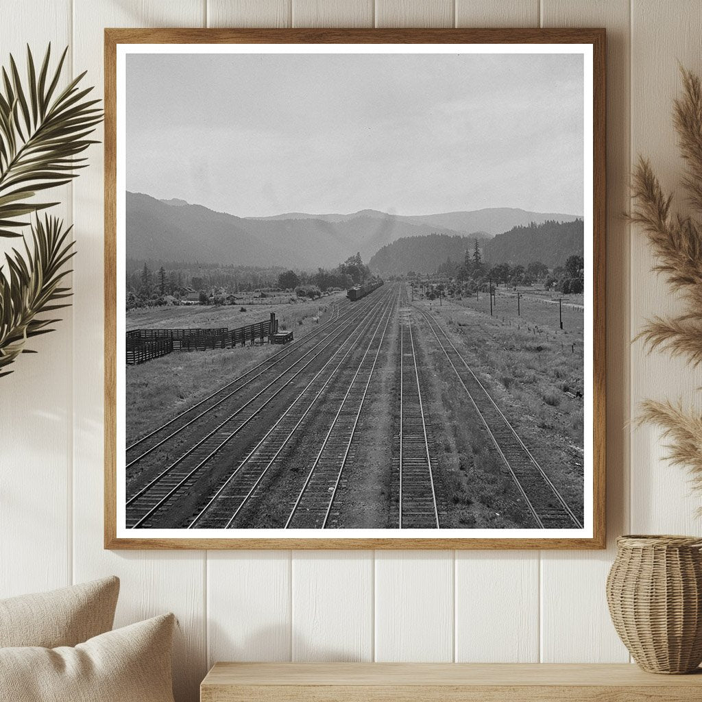 Railroad Tracks in Oakridge Oregon July 1942 - Available at KNOWOL