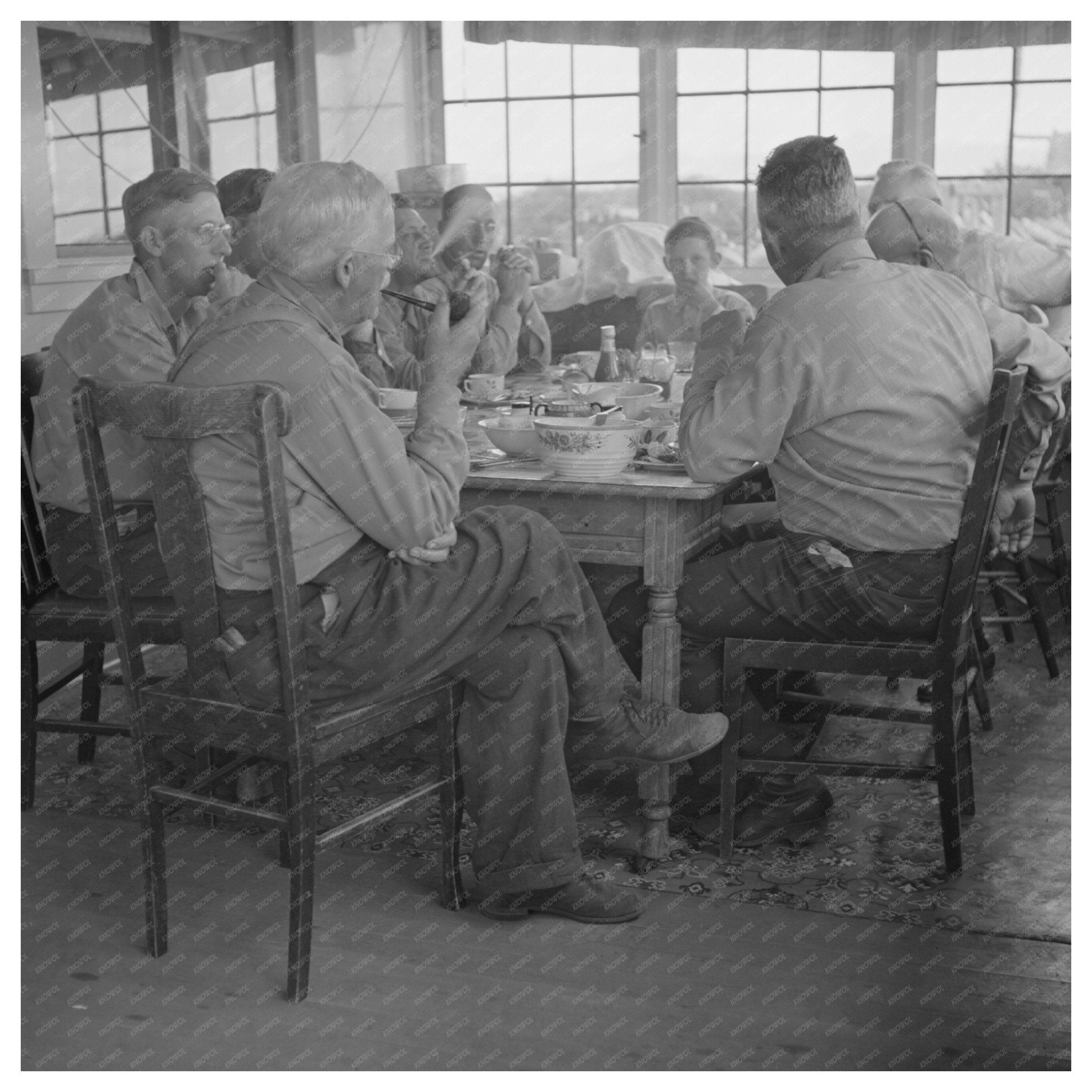 Ranchers Dinner in Big Hole Valley Montana August 1942 - Available at KNOWOL