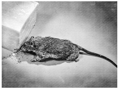 Rat Nibbling on Box March 1943 War Rationing Image - Available at KNOWOL