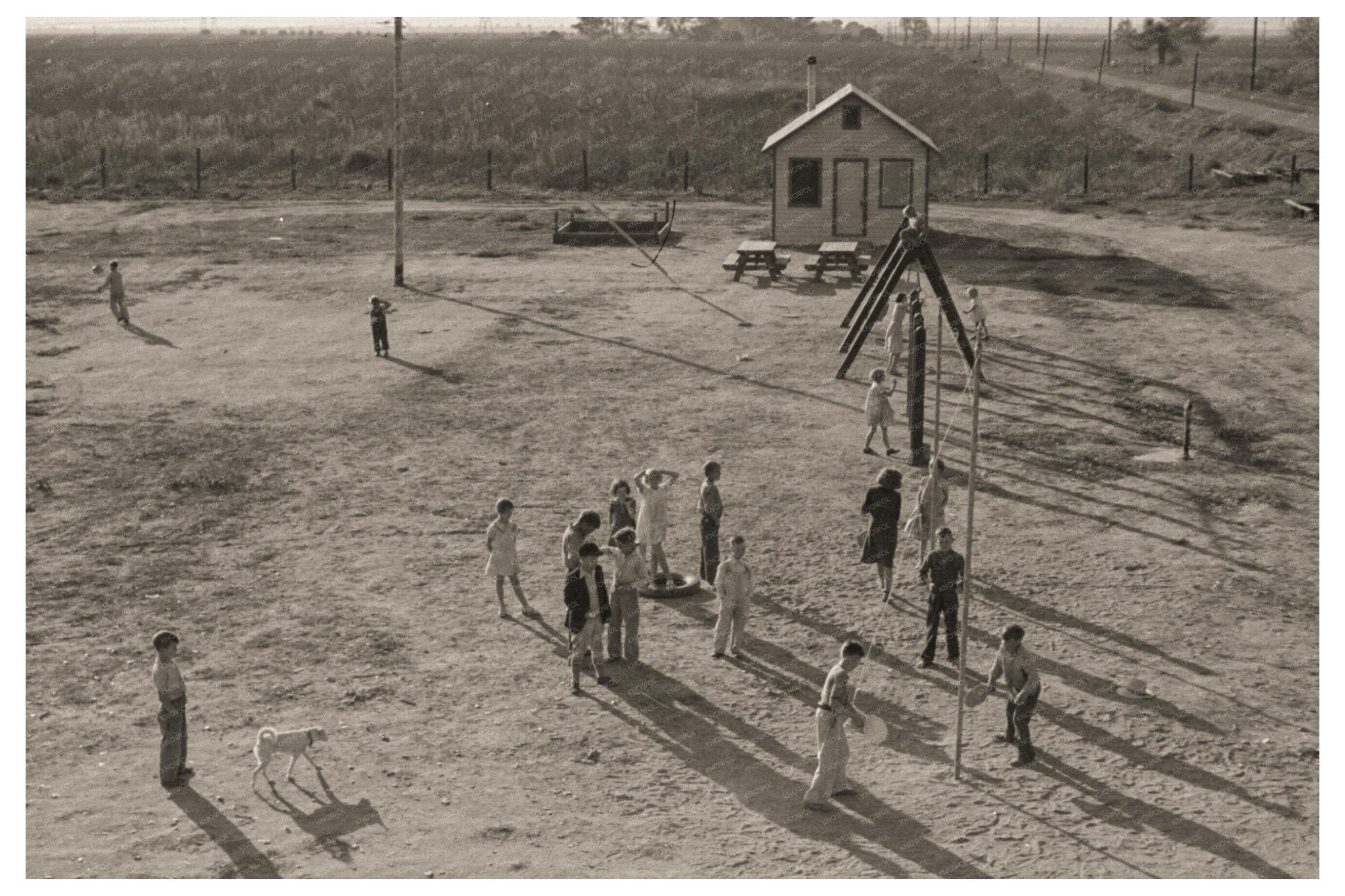 Recreational Facilities for Children at Migrant Camp Kern County California 1936 - Available at KNOWOL