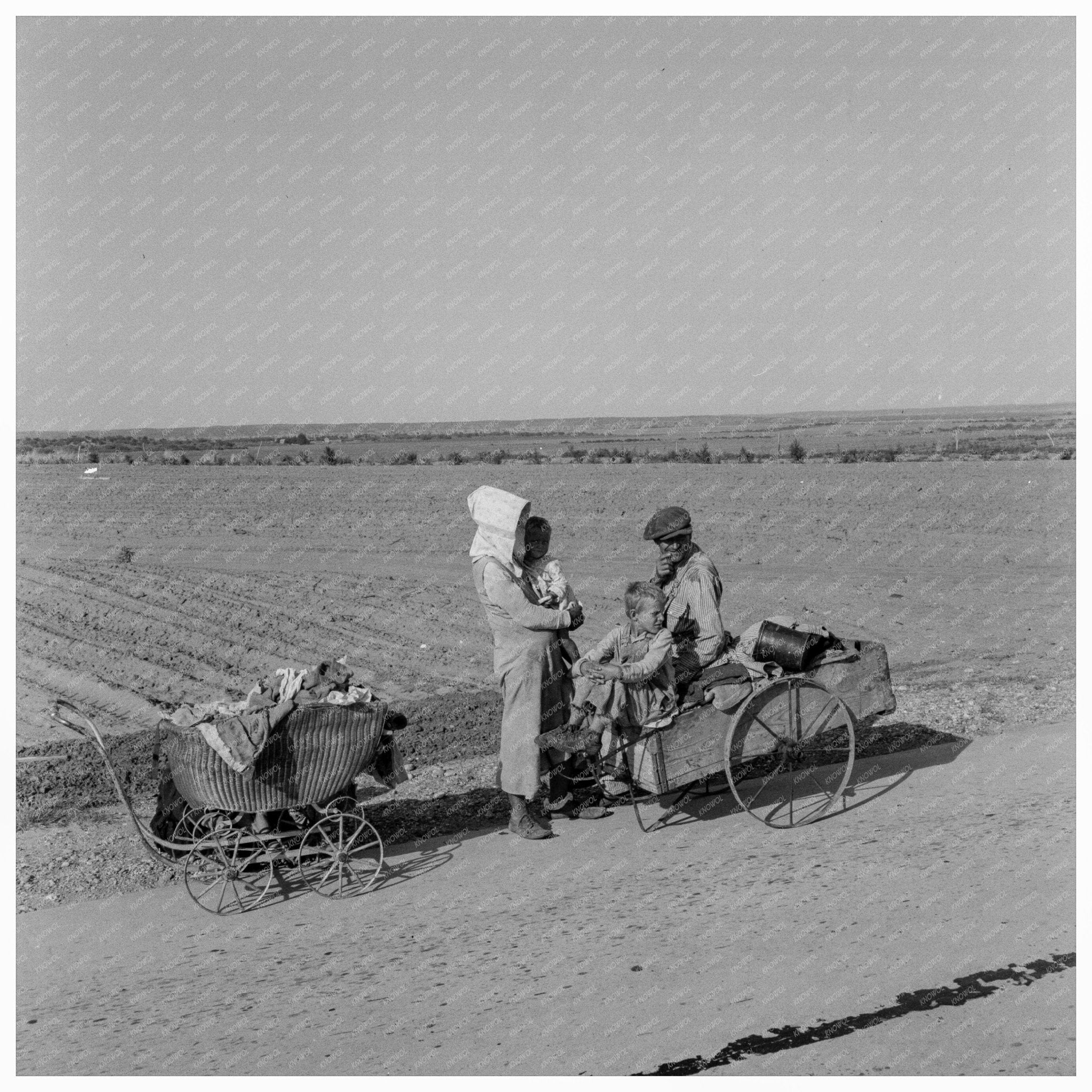 Refugee Family Relocating to Texas Cotton Fields 1937 - Available at KNOWOL