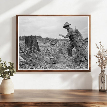 Removing Tomarack Stump in Idaho October 1939 - Available at KNOWOL