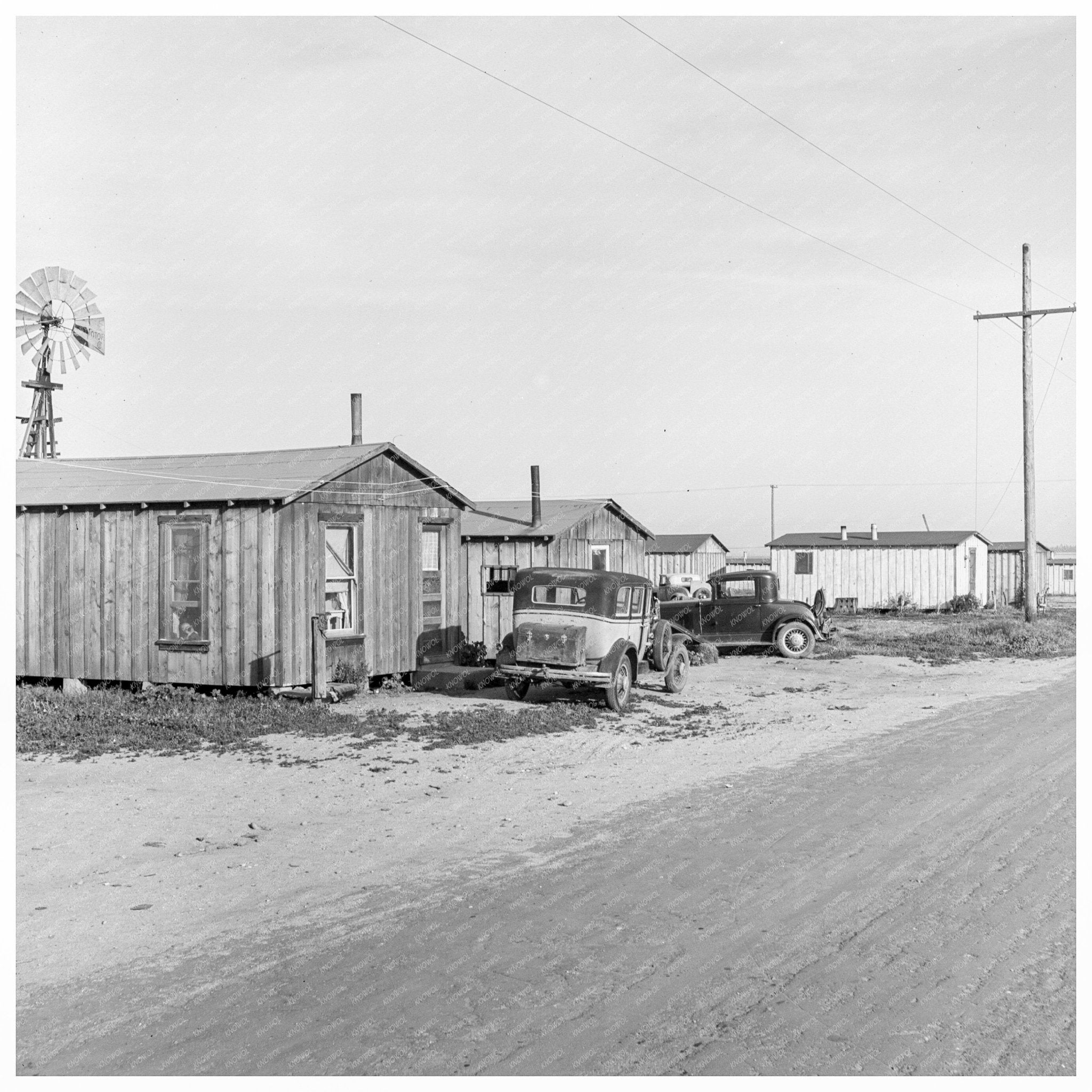 Rented Cabins for Migrants in Salinas Valley 1939 - Available at KNOWOL