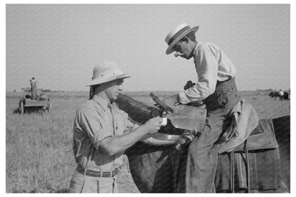 Rice Farmer Drinks Water on Louisiana Farm September 1938 - Available at KNOWOL