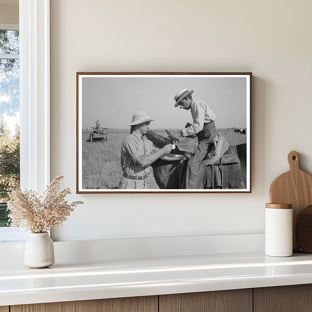 Rice Farmer Drinks Water on Louisiana Farm September 1938 - Available at KNOWOL