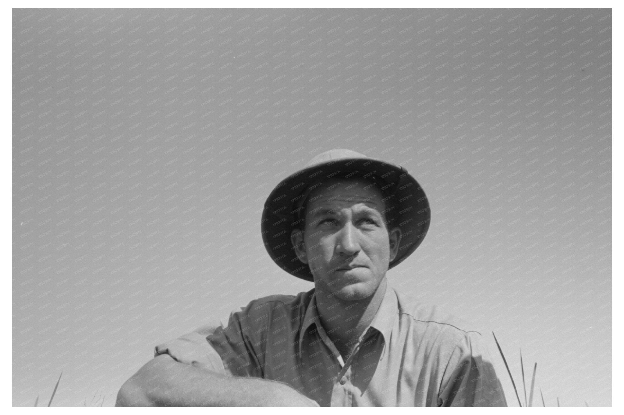 Rice Farmer Working in Fields Crowley Louisiana 1938 - Available at KNOWOL