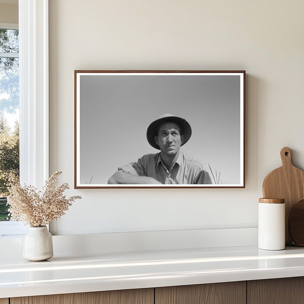 Rice Farmer Working in Fields Crowley Louisiana 1938 - Available at KNOWOL