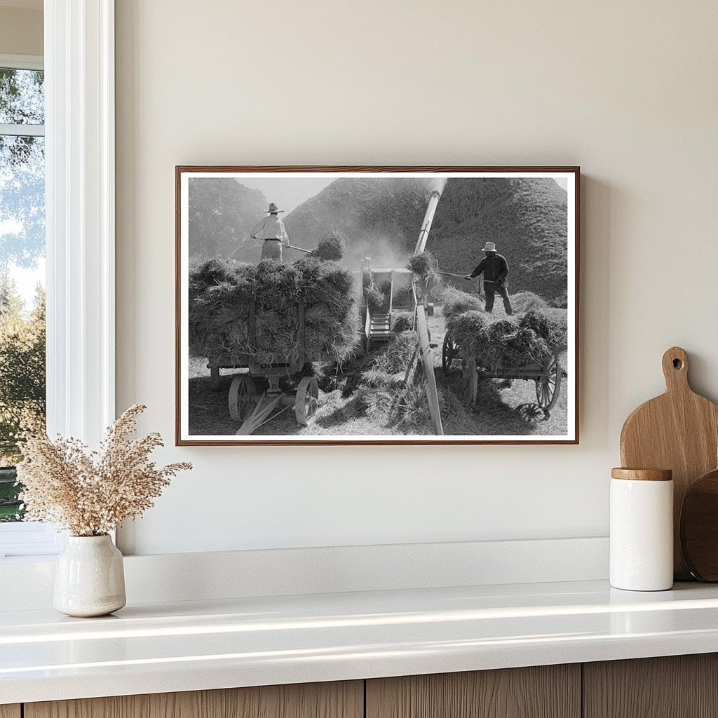 Rice Threshing Process in Crowley Louisiana 1938 - Available at KNOWOL