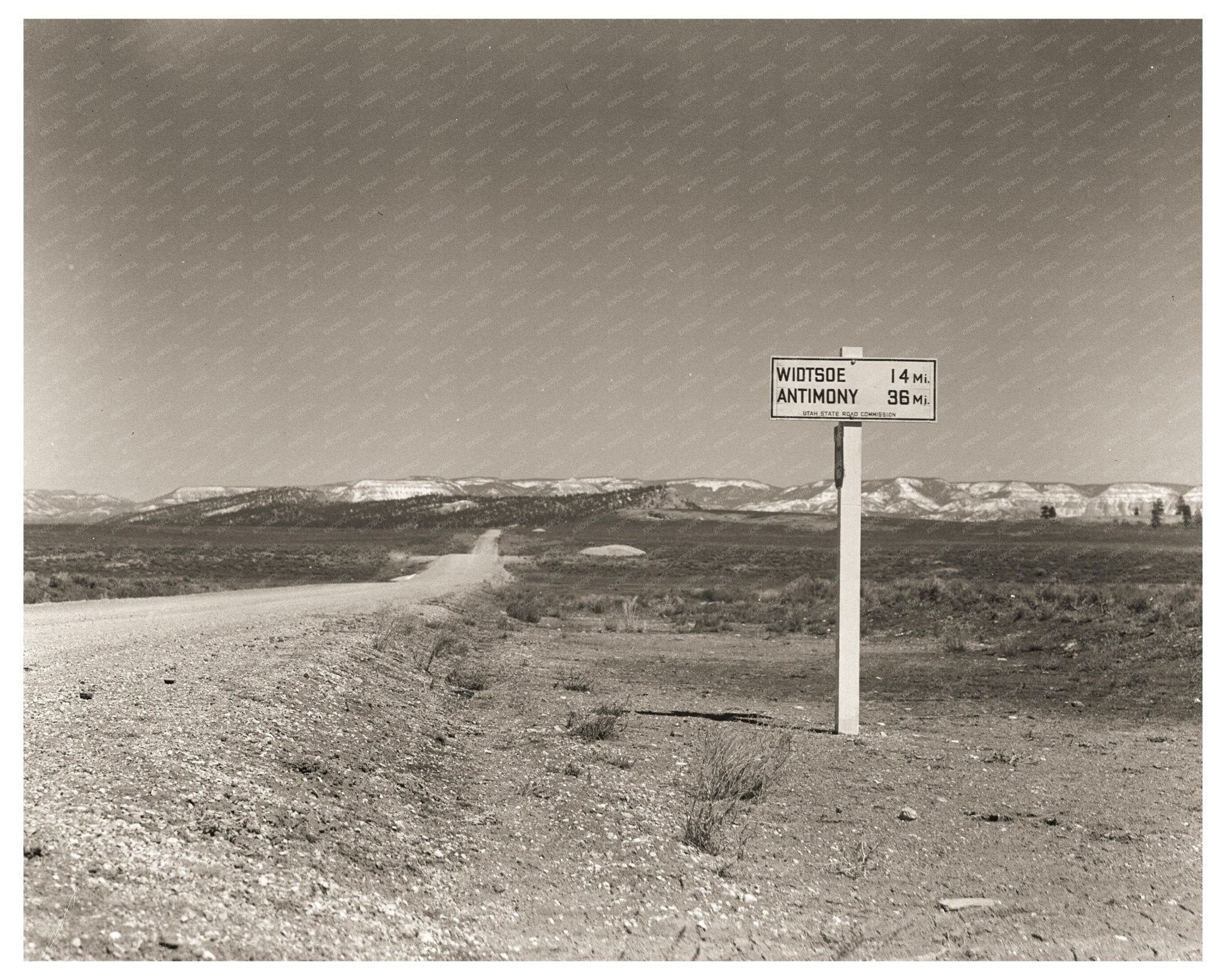 Road to Widtsoe Garfield County Utah April 1936 Vintage Image - Available at KNOWOL