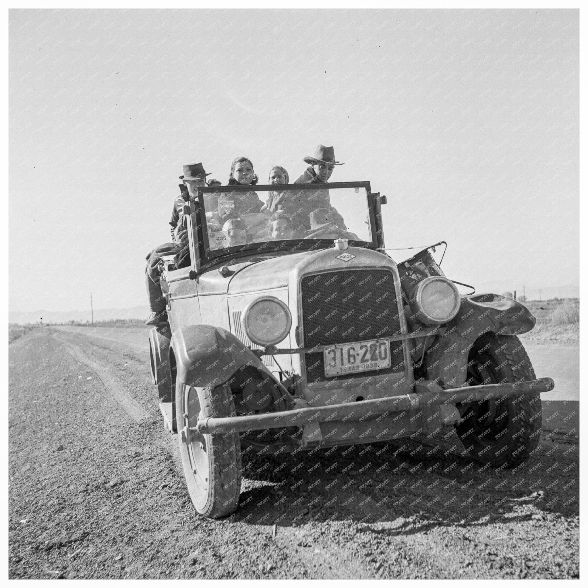 Roadster Arrivals for Pea Picking in Imperial Valley 1939 - Available at KNOWOL