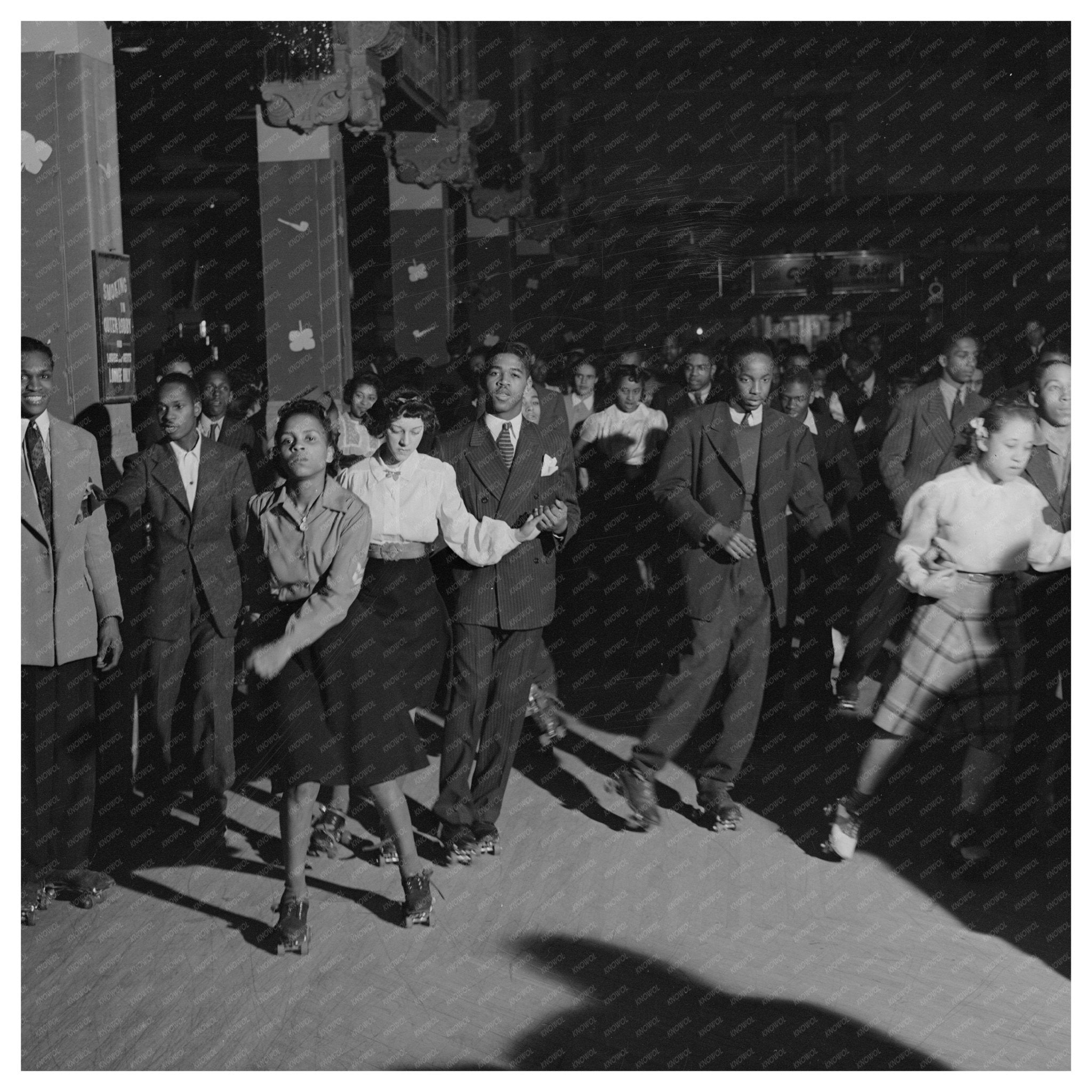 Rollerskating Scene in Chicago 1941 - Available at KNOWOL