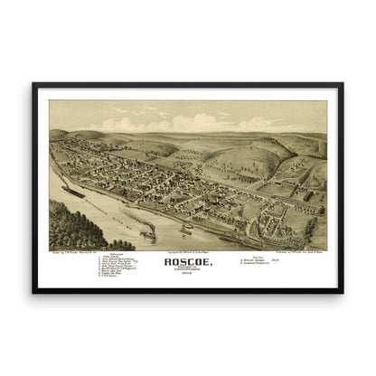 Roscoe, PA 1902 Framed - Available at KNOWOL