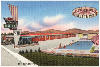 Roulette Motel Postcard Las Vegas 1930 - 1945 - Available at KNOWOL