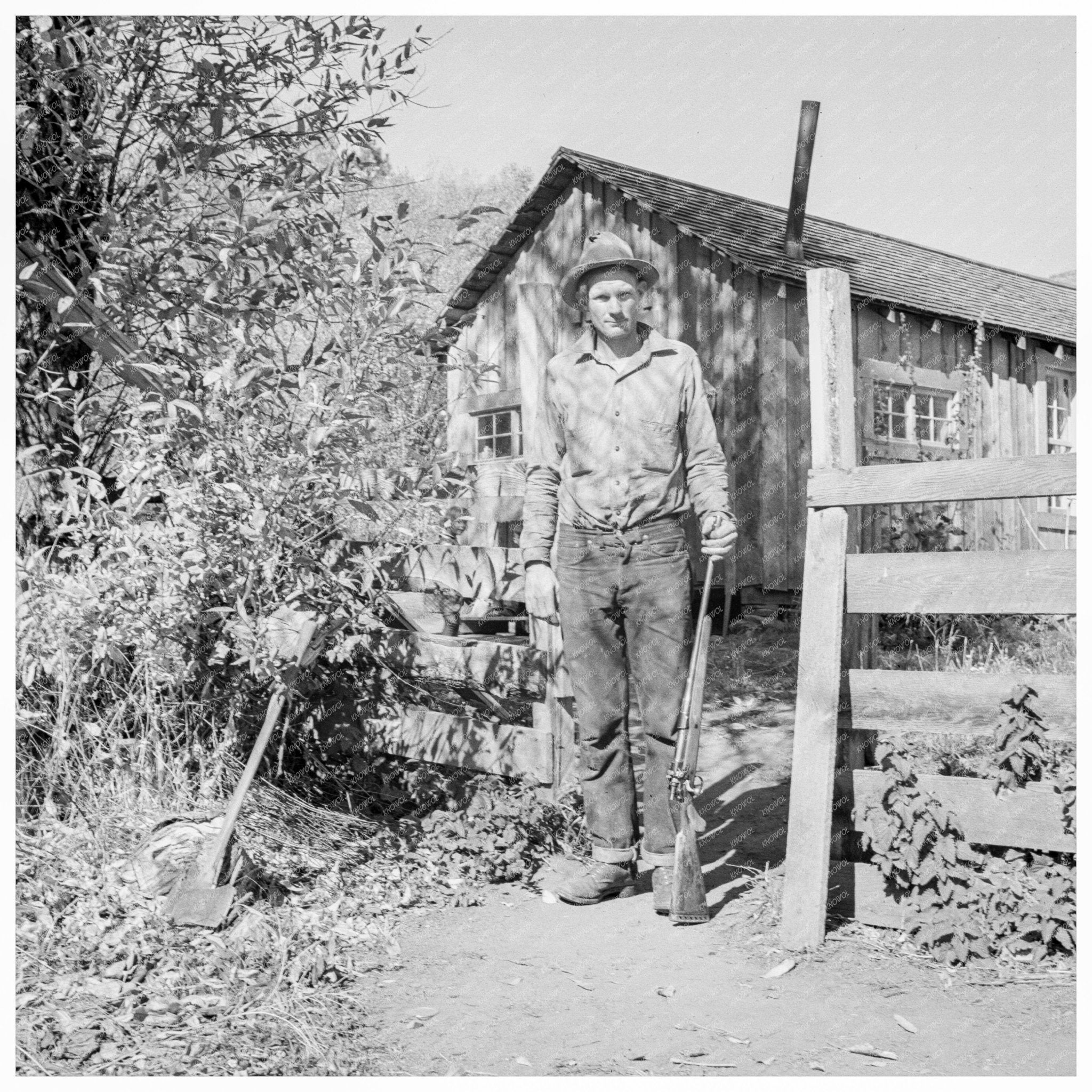 Roy Carlock in Front of New House Gem County Idaho 1939 - Available at KNOWOL