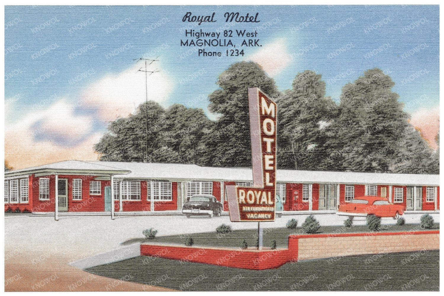 Royal Motel Postcard 1930 - 1945 Vintage Americana - Available at KNOWOL