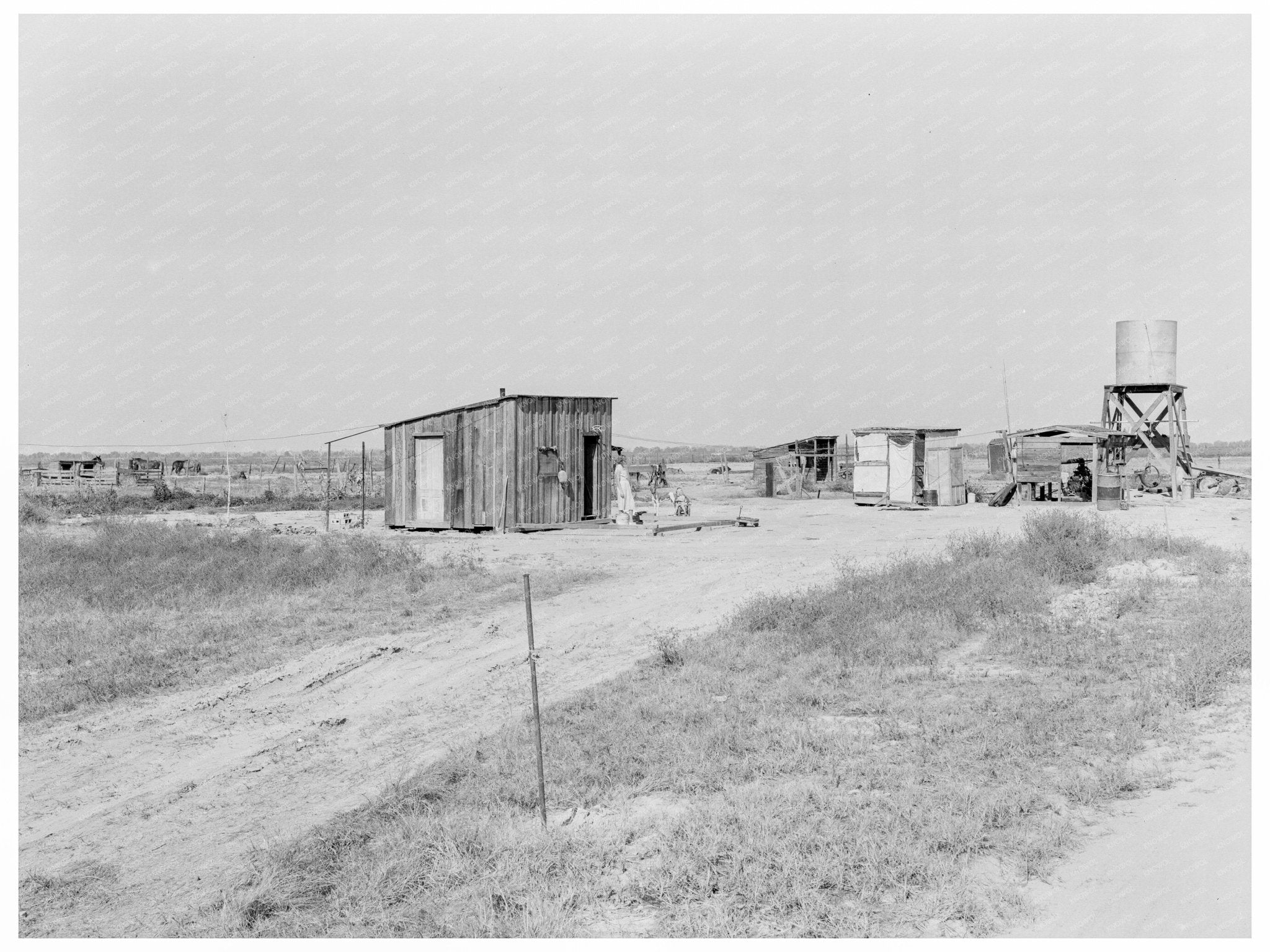 Rural Home in Tulare County California 1938 - Available at KNOWOL