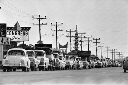 Rush Hour Traffic, Cape Canaveral, Florida - February 1962 - Available at KNOWOL