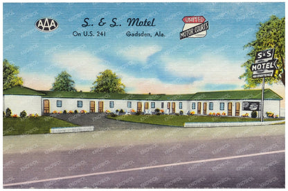 S & S Motel Postcard 1930 to 1945 Roadside Lodging - Available at KNOWOL